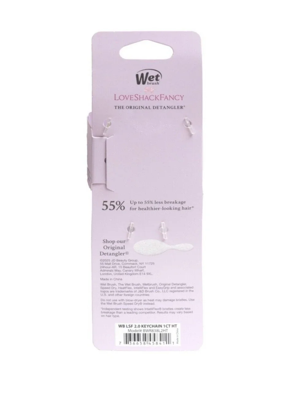 NWT LoveShackFancy x Wet Brush Limited Edition Keychain Detangler Hibiscus Happy
